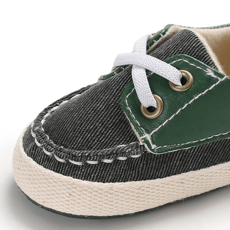 Baby Girl Boy Shoes Newborn Canvas Solid Lace-up First Walker Decoration Soft Sole Anti-Slip Kids