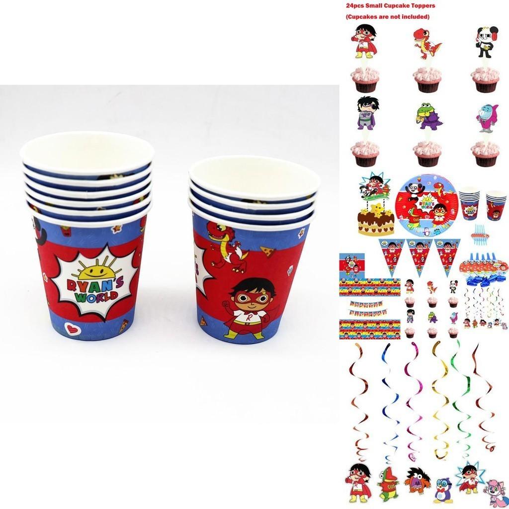 Party World Ryans Decoration Tableware Paper Cup Plate Banners Birthday Kids