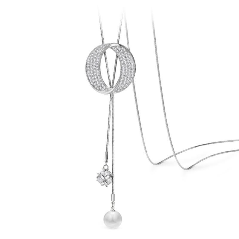 Модное Простое Подвесное Длинное Ожерелье Женская Цепочка для Свитера Ювелирные Аксессуары для Девочек Подарки