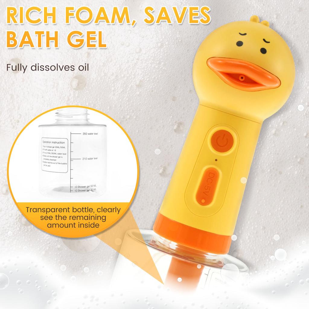 Dog Electric Shampoo Dispenser Duck Sprayer Foamer Pet Cleaning Bathing Cat Dog Shower Grooming Soap Dispenser