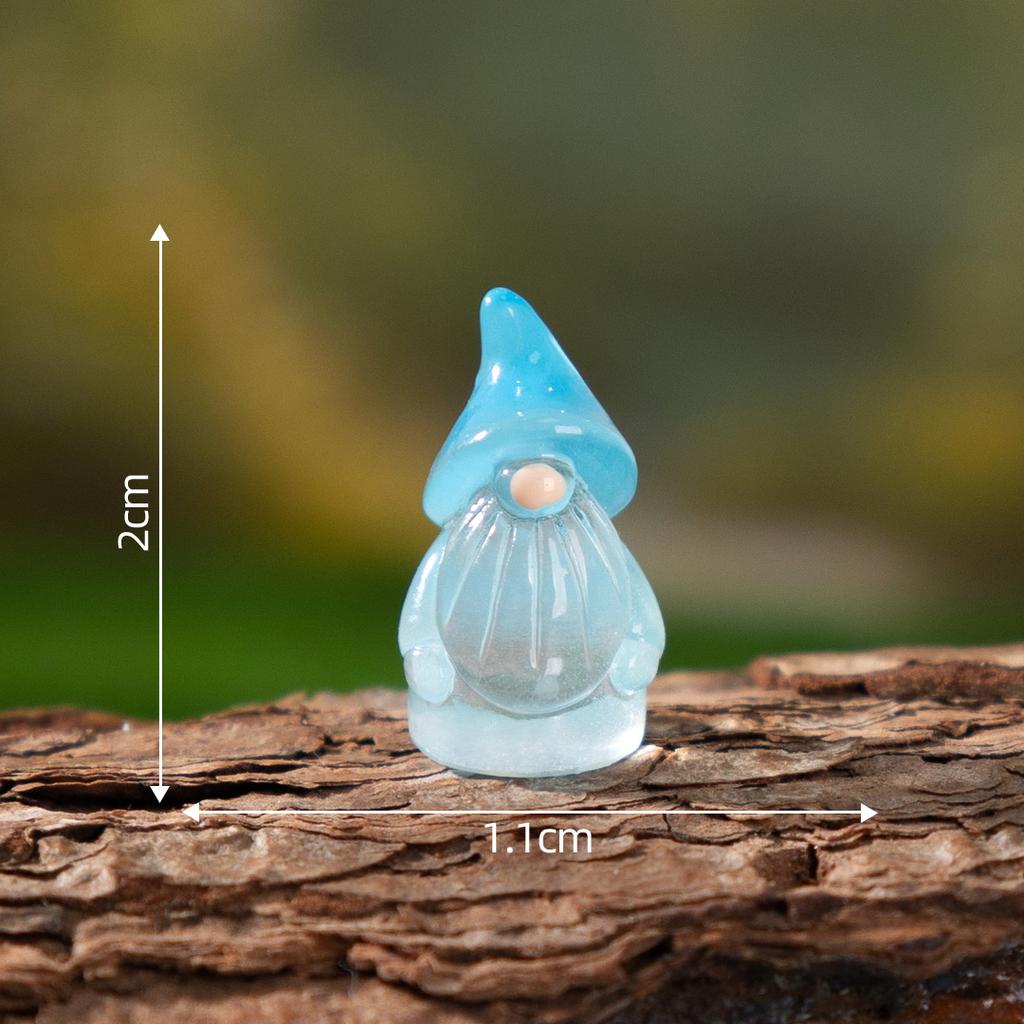 10/20Pcs Mini Resin Gnomes Statues Glow In The Dark Luminous Gnome Tiny Figures Ornament For Diy Fairy Garden Glass Container