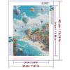 5d DIY Diamond Painting Cross Stitch Seaside Town Hot Air Balloon Scenery Diamond Embroidery Mosaic Full Round Drill Home Decor