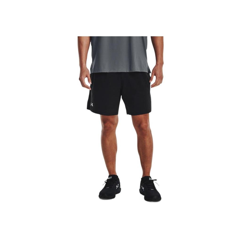 Under Armour Прямые шорты с однотонным принтом и маленьким логотипом Мужские брюки Черные 1370999-002