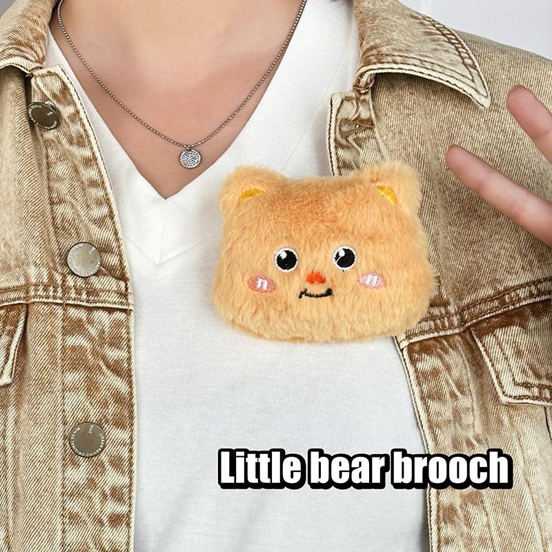 Kawaii Cartoon Butter Bear Brooch Pendant Versatile Backpack Decoration Cute Little Bear Jewelry Accessories Gifts