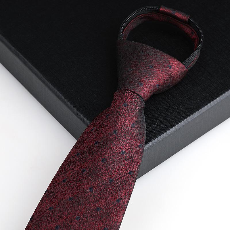 Бесплатный мужской галстук Формальный деловой Красный Черный Профессиональный Свадебный Жених Корейская версия Галстук на молнии