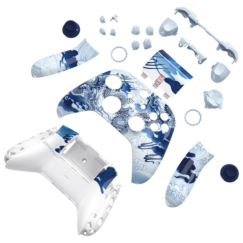 EXtremeRate Полный набор кнопок для Xbox Series X S Замена боковых накладок Грипсы Крышка передней и задней панели для беспроводного контроллера Xbox Core Не &