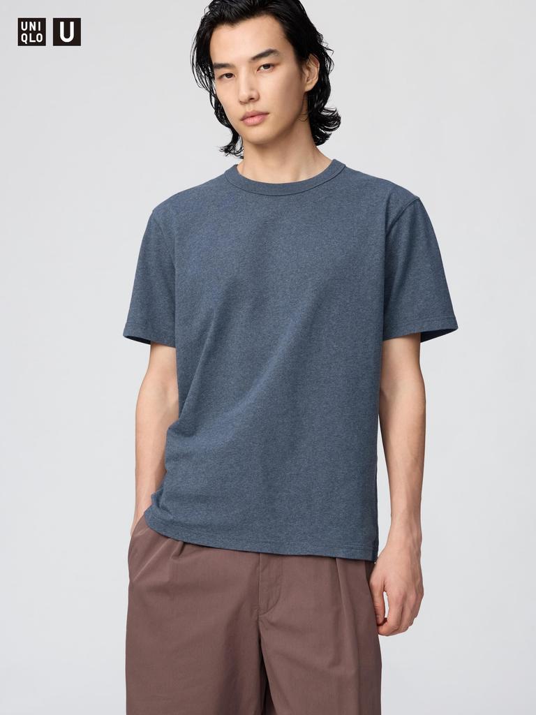 Uniqlo 485563 Футболка с круглым вырезом БЕЛЫЙ СЕРЫЙ ЧЕРНЫЙ ОРАНЖЕВЫЙ КОРИЧНЕВЫЙ КРЕМОВЫЙ ЗЕЛЕНЫЙ СИНИЙ ФИОЛЕТОВЫЙ Мужская Япония