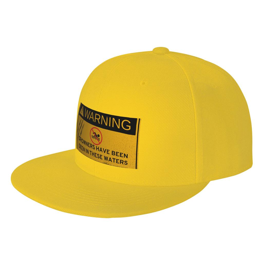 Fashion An Undead Glitch  Drowner Warning Sign Flat Brim Sun Hat  Japanese Minimalist Sports Visors