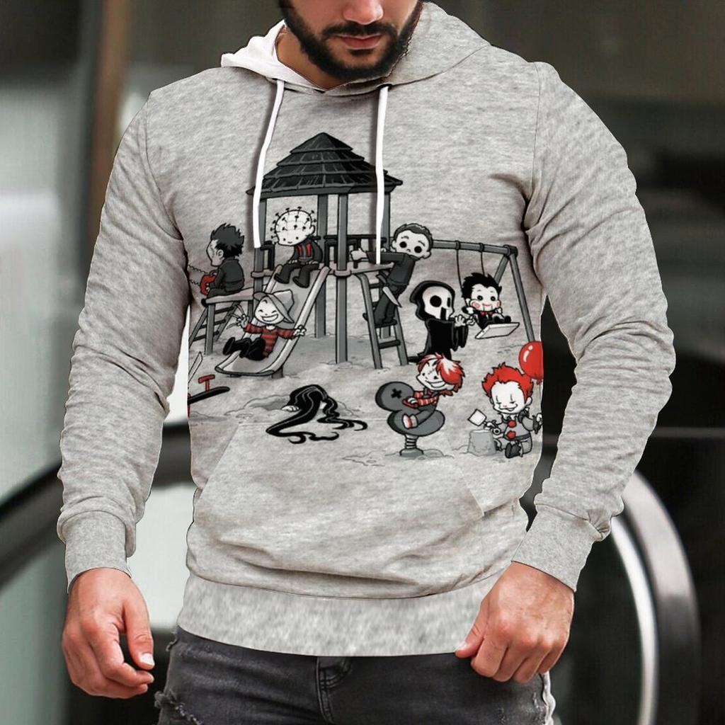 2022 Новая мода фильм ужасов унисекс женские черные толстовки с капюшоном Хэллоуин Майкл Майерс пуловер с 3D принтом оверсайз спортивный костюм