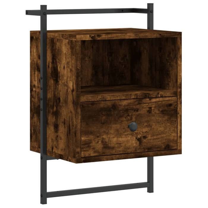 Table de chevet murale - Maison Exclusive - Chêne fumé - 1 tiroir - 40x30x61 cm