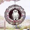 Christmas Owl Wind Spinner 3D Metal Hanging Ornament for Indoor Outdoor Garden Decor Holiday Yard Art Easy Install No Power Needed