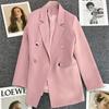 Milky White Green-Botton Suit Jacket - Korean Edition, 2024 Spring/Autumn, Women's Casual High-End Blazer
