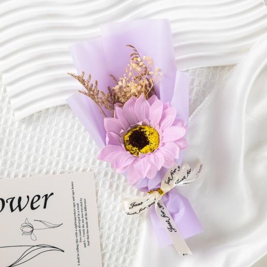 2 шт. Мини-букет подсолнухов Ароматные искусственные мыльные цветы Подарки на День рождения День святого Валентина