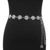 1Pc Gold Silver Color Rose Chain Belt Women  Metal Thin Shiny Flower Belts Female Jeans Dress Decoration Belt
