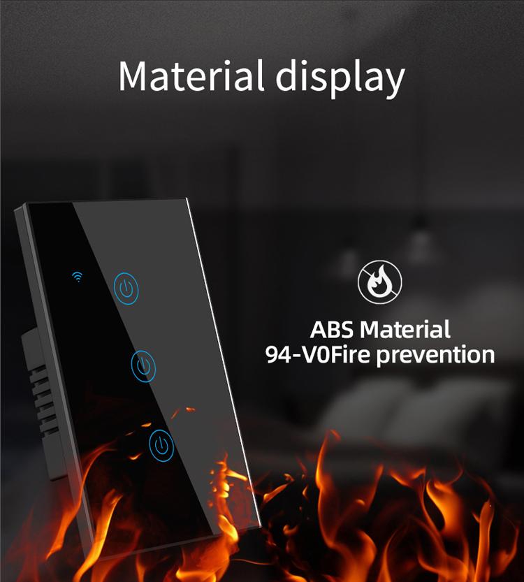 Smart Wall Switch Multi Gang Voice Control Touch Glass Panel WIFI Zigbee Works with Alexa Google Home
