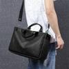 Genuine Leather Men's Business Shoulder Bag Laptop Bag Sheepskin Briefcase Woven Crossbody Bag Genuine Leather Bag for Men