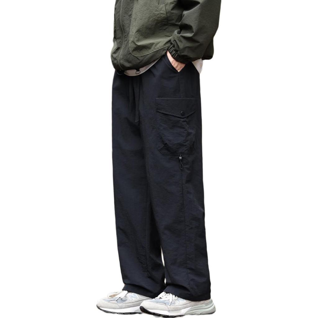Dingfengbaoluo Outdoor Hiking Pants for Men, Summer Mountain-Style Casual Loose Cargo Straight-Leg Trousers