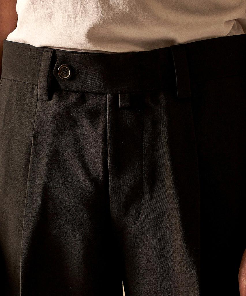 BIRD CHE Cole S Black Woolsilk Slacks