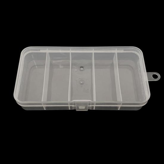 2Pcs Fishing Bait Cases 5-Compartments Large Capacity Transparent Visible Fishing Lure Container Clear Storage Boxes