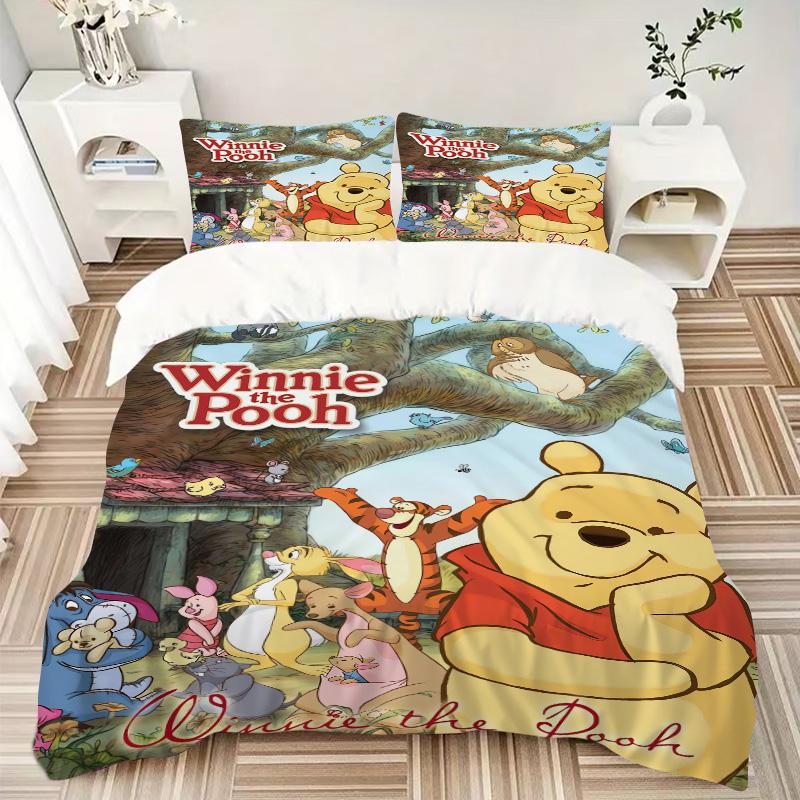 Winnie Pooh Adventure Print 3Pcs Bedding Setduvet Cover With 2 Bedropillowcase Home Birthday Gift