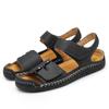 Men Sandals Black Leather Gladiator Sandals Outdoor Summer Roman Sandals for Men Beach Shoes Plus Size