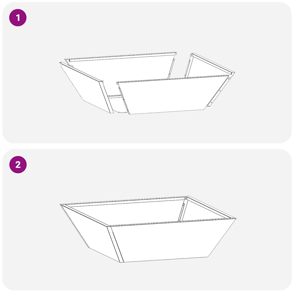 Garden Planter Rustic 50 x 50 x 15 cm Weatherproof Steel
