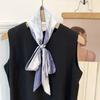 New Simulated Silk Oil Painting Small Silk Scarf Women's Spring and Summer Tied Bag Tied Hair Decorative Long Scarf Headband Streamer