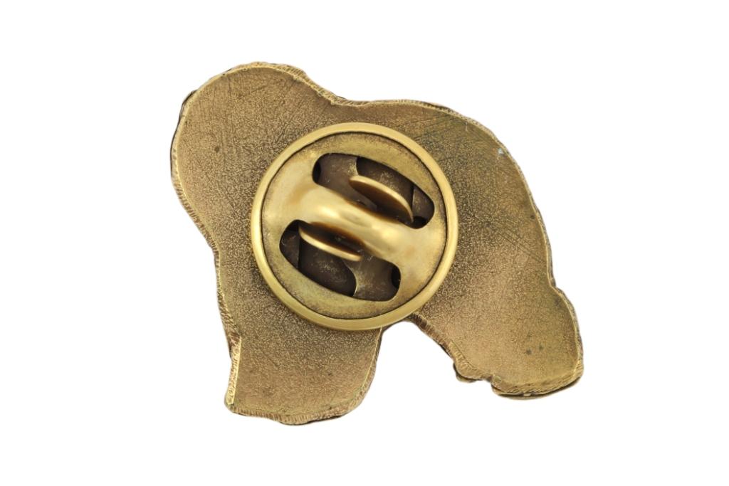 Polish Lowland Sheepdog, PON, Valee Sheepdog II - gold-plated pin brooch, elegant dog ornament, unique pin by Art-Dog brand