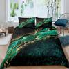 Black and green marble bedding digital printing three-piece set Nordic luxury design home textiles