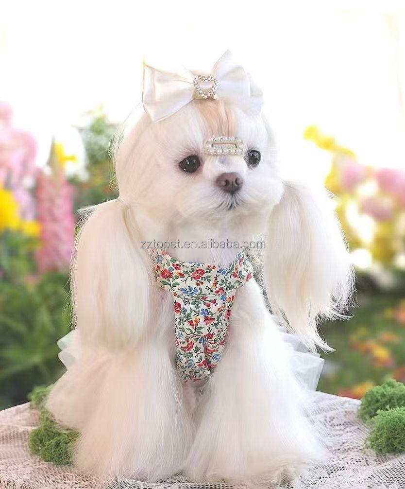 Small Dog Pet Accessories Pastoral Floral Thin All Seasons Vest Japan and South Korea Design Shih Tzu Poodle Model A062