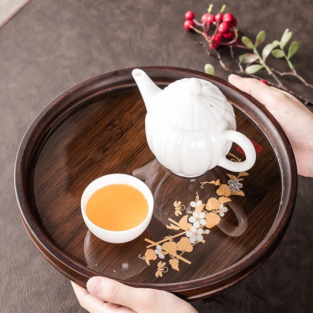 Smooth Surface Tea Coaster Tray Bamboos Holder Tray Serving Plate Snack Storage