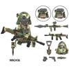 Набор MOC (Модель) Миниатюрные фигурки военных солдатиков в стиле аниме, экшен, Fallout, оружие, роботы-меха, строительные блоки, конструктор, игрушки для детей, подарок