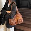 Мягкая кожаная сумка-тоут женская ретро многоцелевая сумка через плечо сумка