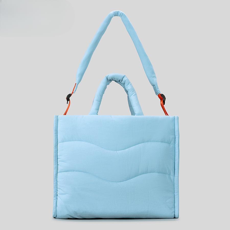 Сумка-тоут Большая вместимость Сэндвич-хлопок нейлоновая сумка через плечо женская модная компьютерная сумка