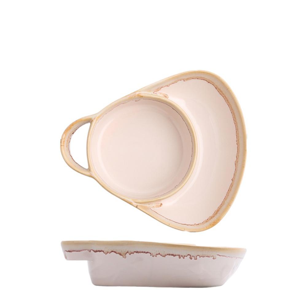 Heat-resistant Vintage Separated Fruit Salad Plate Ceramic French Fry Plate Dinner Dish Hotel