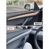 For Tesla Model Y 3 Matte Carbon Inner Front Door Trim Panel Armrest Wrap Cover
