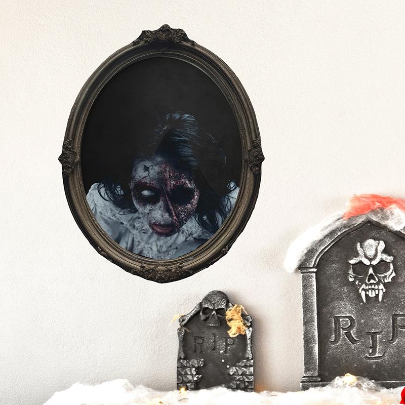 Halloween Theme Horror Mirror Zombie Living Room Festival Atmosphere Wall Decoration Wall Sticker Home Decoration