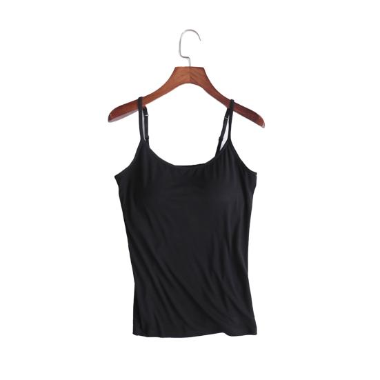 Регулируемые бретели без рукавов, однотонный бюстгальтер из модала, жилет, женский повседневный бюстгальтер на бретелях с мягкой подкладкой, топ на бретелях