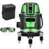 [.co.jp Exclusive] 5-Line Green Laser Level with 6 Rotating Laser Lines, 4-Direction Large Square Beam, Auto Correction, High Brightness, and High Acc