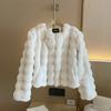 White Fur Coat for Women Autumn and Winter New Style Short Imitation Fur Plush Collarless Top Short Top Warm and Trend
