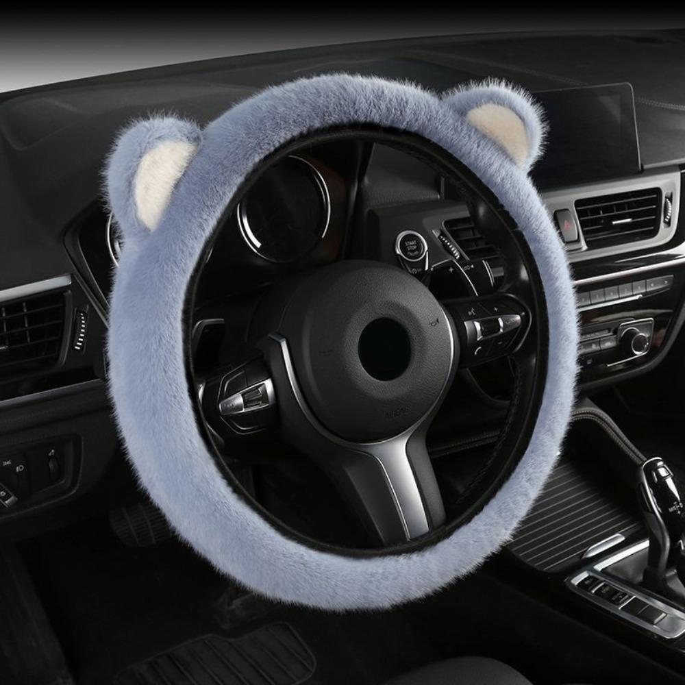 Soft Steering Wheel Cover Cute Cat Ears Steering Wheel Cover Plush Steering Cover for Car Steering
