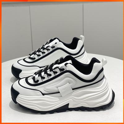 Shougu, аутентичные кожаные туфли для папы на толстой подошве, женские осенние новые спортивные туфли для отдыха, маленькие белые трендовые туфли