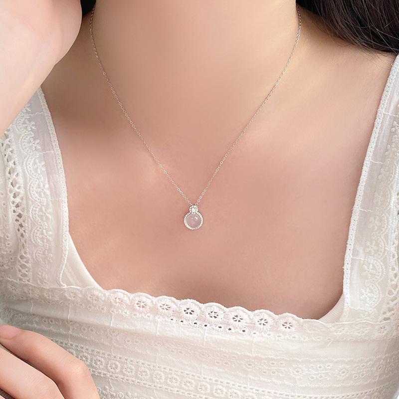 Простое ожерелье в форме круглой тыквы с бриллиантовой инкрустацией, с легкой роскошью и нишевым дизайном, новый продукт