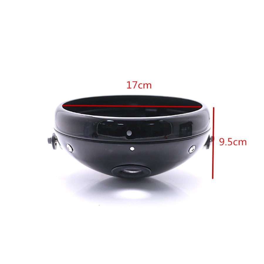 Headlight Housing 7" Black Aluminum Motorcycle Headlight Cover Housing Mount Brackets Fork Ear Headlamp Holder Kit Universal