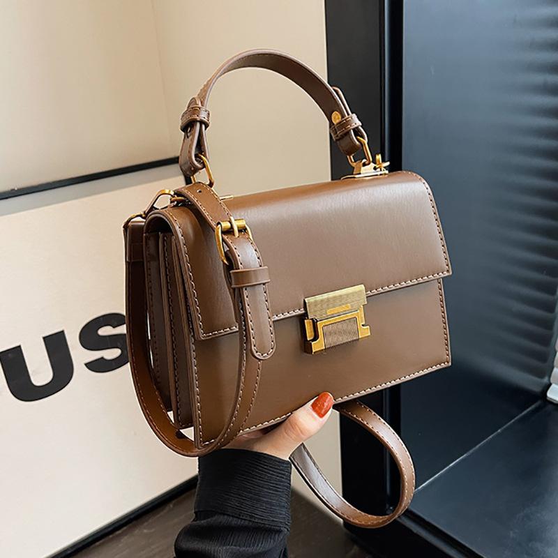 Small Bag Women's New Messenger Bag Fashionable Solid Color Portable Shoulder Small Square Bag