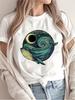 Unisex Whale Graphic TShirt Starry Night Print Summer Short Sleeve Loose Fit Tops Female Casual Fashion Streetwear Art Tee Shirt