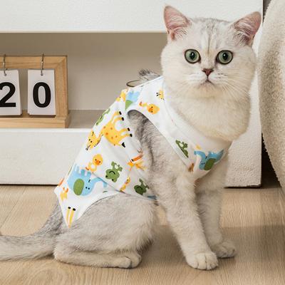 Костюм для стерилизации кошек, дышащий костюм для восстановления домашних животных, легко носить, регулируемая защитная одежда для кошек, товары для домашних животных