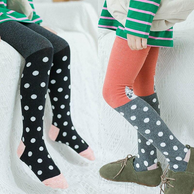 Spring Autumn Cute Baby Tights Kids Girls Knit Tights Cotton Dot Pantyhose For Toddler Children Stockings Infant Stuff