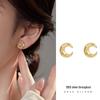 Banyan Tree S925 Silver Frosted Moon Earrings - 2024 Korean Niche Fashion for Women