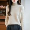 Women's 100% Pure Wool High Neck Cable Knit Sweater, Thickened Loose Fit, Autumn/Winter 2026 Style.